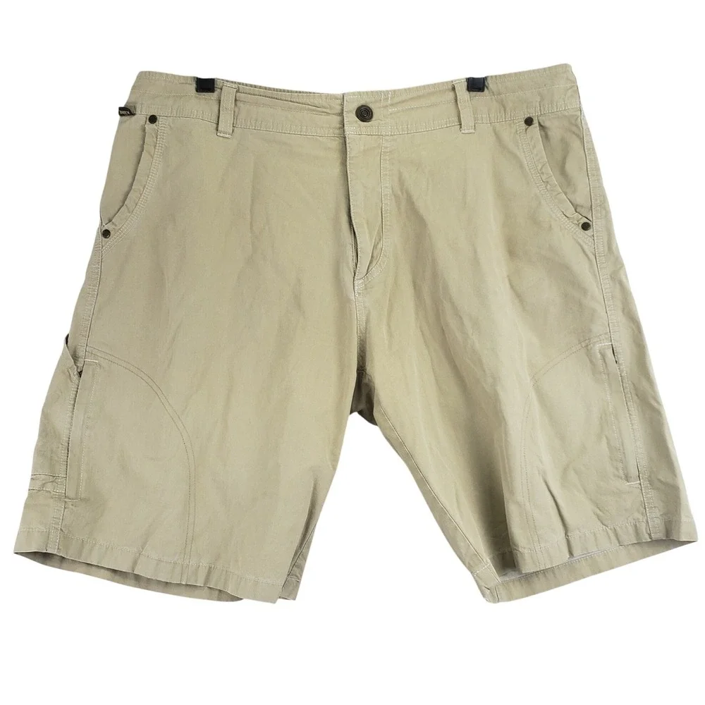 Kuhl Renegade Cargo Shorts Mens 38 Tan Gorpcore Hiking Utility Outdoor